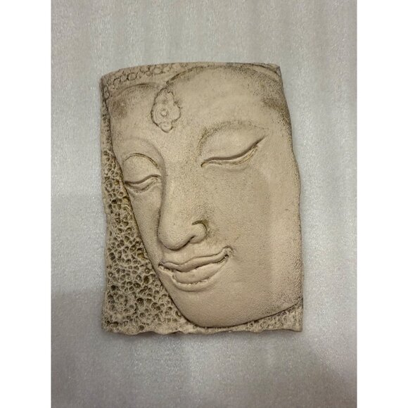 Buddha Face Wall Art Ceramic Plaque - Picture 1 of 4
